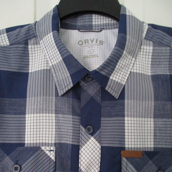 Orvis Mens S/S Navy Blue Casual Shirt NWOT - Size Large - Picture 3 of 3